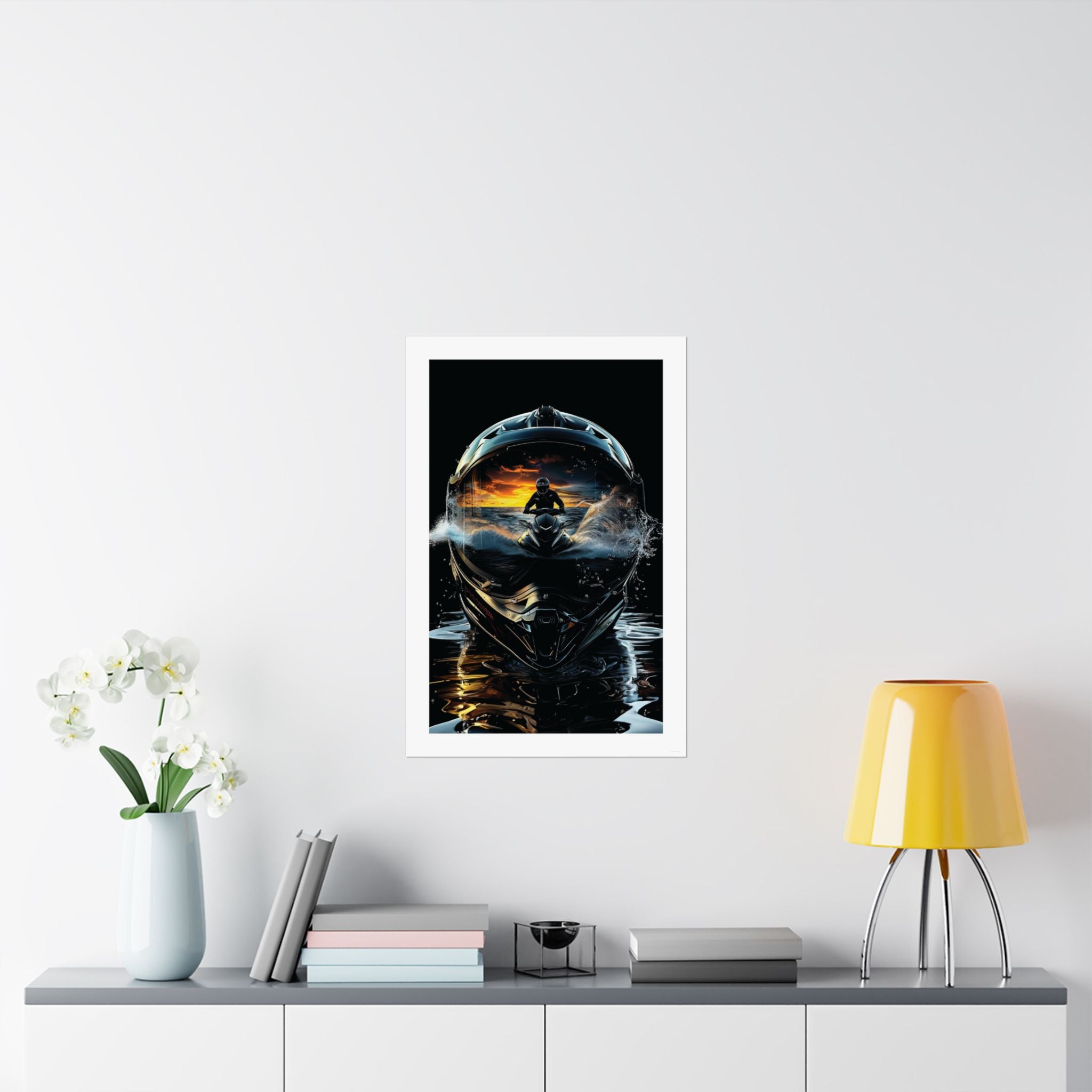 Sunset Helmet -  Watersports - Gallery Print Poster - DC0210
